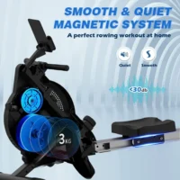 Magnetic rowing machine for home and gym use, full-body cardio exercise equipment with adjustable resistance