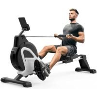 Magnetic rowing machine for home and gym use, full-body cardio exercise equipment with adjustable resistance