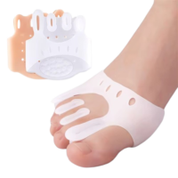 Five-hole toe separator with thickened front pad for foot massage, shock absorption, and pressure relief