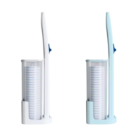 Disposable toilet cleaner brush with 6 replaceable heads for easy and hygienic toilet bowl cleaning