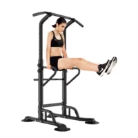Multi-function power tower dip station with adjustable pull-up bar for home workouts – strength training equipment