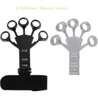 Elastic finger gripper hand exerciser with 6 resistance levels for grip strength training and rehabilitation