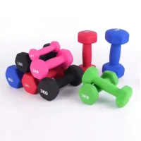 Color neoprene coated hex dumbbells for strength training at home and gym workouts