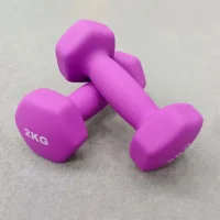 Color neoprene coated hex dumbbells for strength training at home and gym workouts