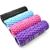 Custom EVA foam yoga roller with hollow design for muscle relaxation, massage, and fitness recovery