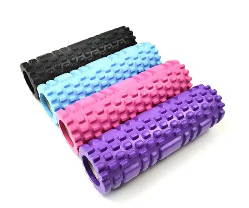 Custom EVA foam yoga roller with hollow design for muscle relaxation, massage, and fitness recovery