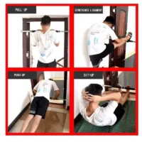Adjustable multi-functional pull-up bar for home gym fitness and upper body strength training