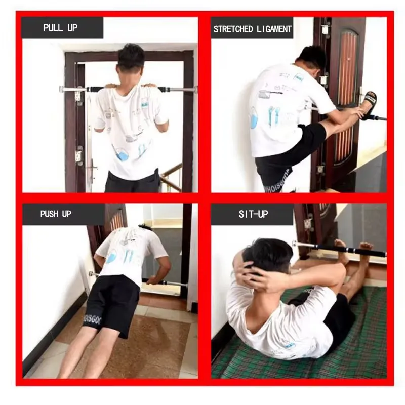 Adjustable multi-functional pull-up bar for home gym fitness and upper body strength training