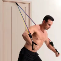 11-piece heavy resistance band and tube set with 150lbs for strength training and home workouts