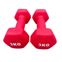 Color neoprene coated hex dumbbells for strength training at home and gym workouts