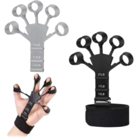 Elastic finger gripper hand exerciser with 6 resistance levels for grip strength training and rehabilitation
