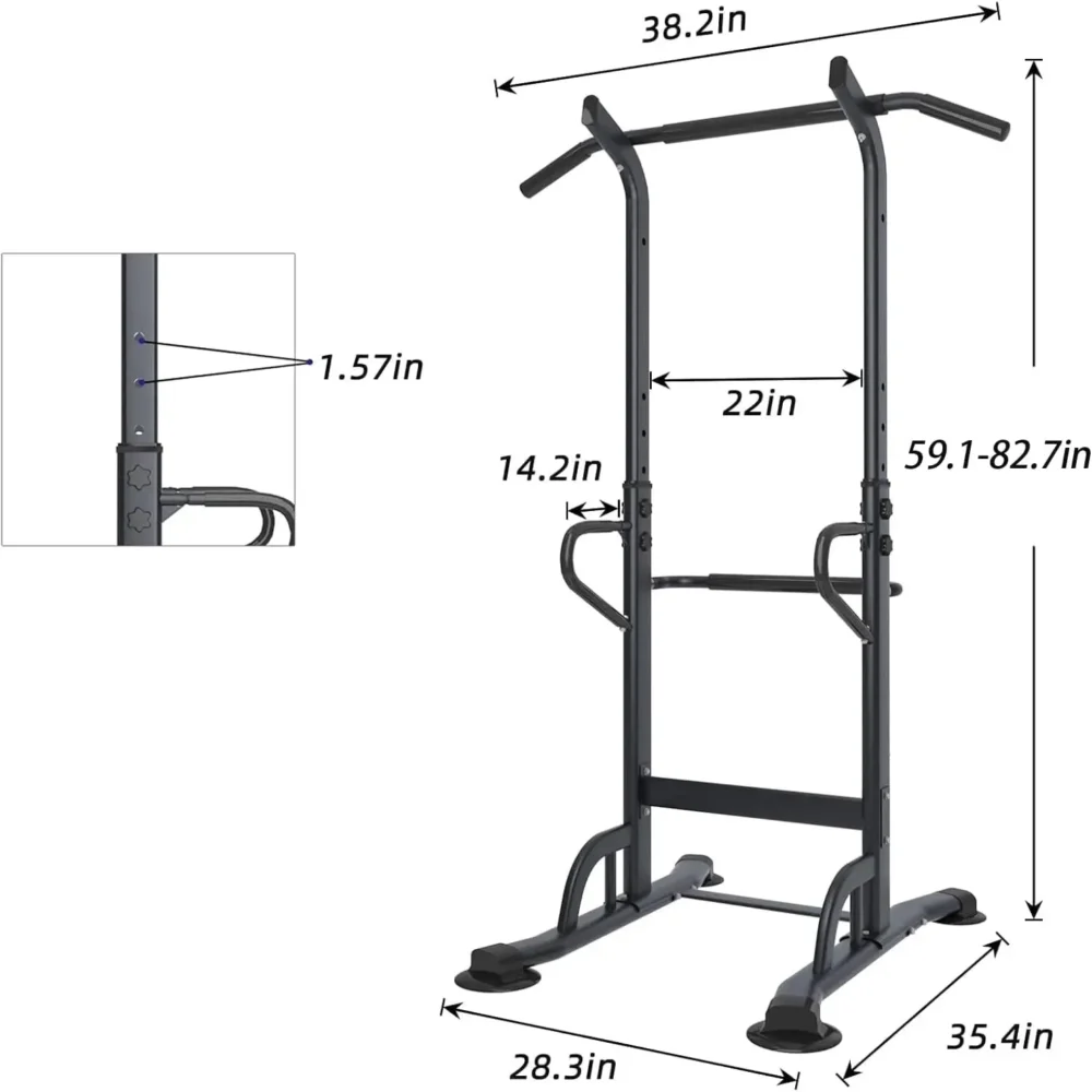 Multi-Function Power Tower with back cushion for home gym strength training and bodyweight workouts