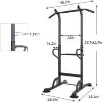 Multi-Function Power Tower with back cushion for home gym strength training and bodyweight workouts
