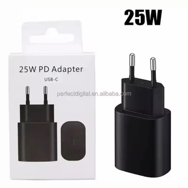 25W/45W USB-C Super Fast Wall Charger for Samsung Galaxy – US/EU Plug with PD Type-C Cable