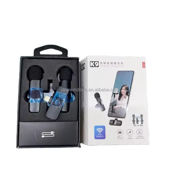 Mini Wireless Lavalier Mic – Dual Receiver Clip-On Microphone for iPhone & Android