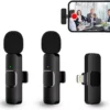 Mini Wireless Lavalier Mic – Dual Receiver Clip-On Microphone for iPhone & Android