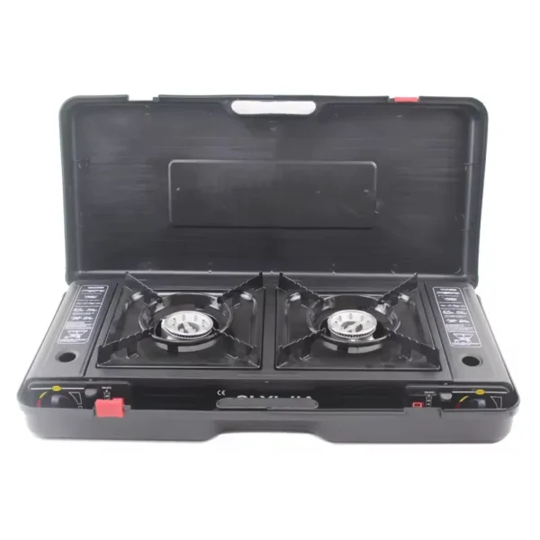 Dual Fuel Portable Camping Gas Stove | 2-Burner Outdoor Propane & Butane Cooker