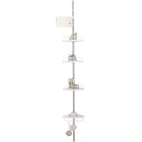 Extendable wall mounted bathroom shelf