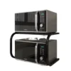 Adjustable microwave stand with double-layer shelf for kitchen storage – durable steel rack in Lebanon”