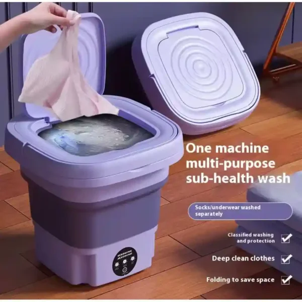 Portable mini washing machine – compact, lightweight, energy-efficient for home and travel use”