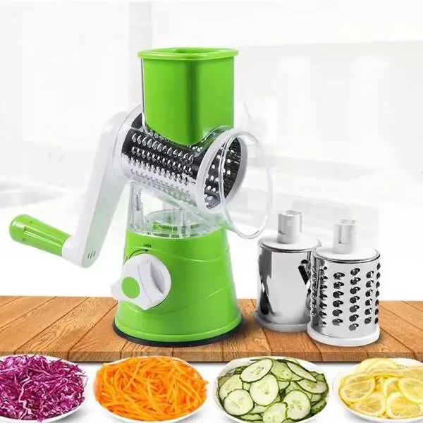 3-in-1 Rotary Drum Grater - مبشرة خضار دوارة متعددة الاستخدامات