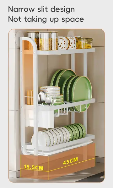 Wall Mounted 3 Tier Dish Drying Rack