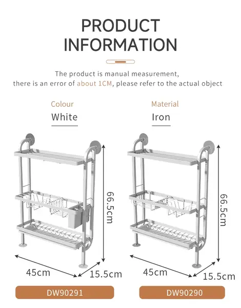 Wall Mounted 3 Tier Dish Drying Rack