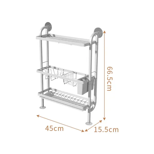 Wall Mounted 3 Tier Dish Drying Rack