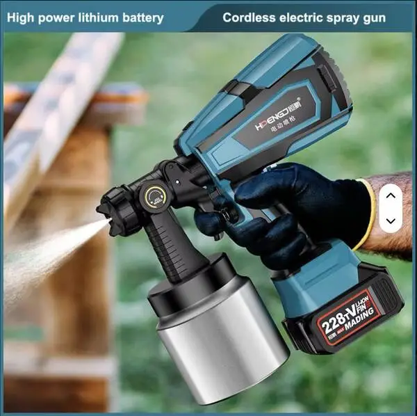 بخاخ دهان كهربائي احترافي بدون هواء 1100 واط – ضغط عالي 4000 PSI مع تحكم بالتدفق