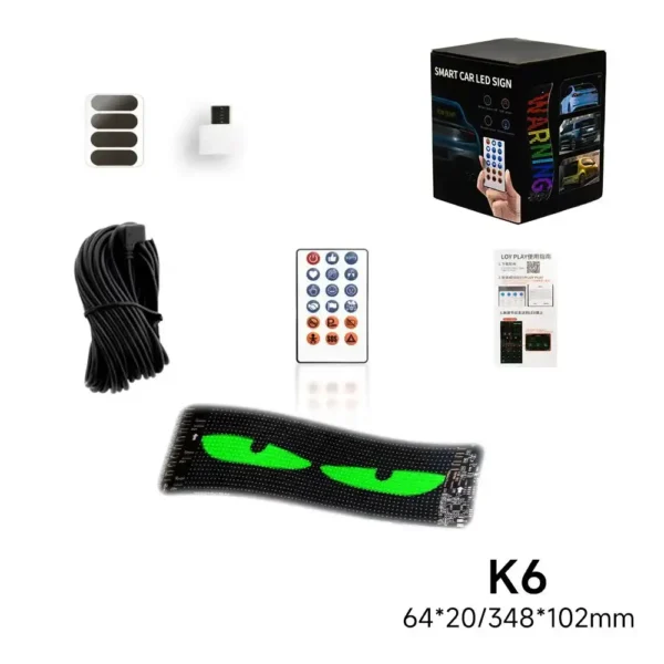 12V Programmable USB RGB LED Car Sign With Remote Control