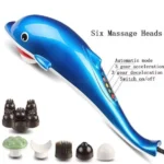Electric Dolphin Body Massager - جهاز مساج الدلفين الكهربائي مع 6 رؤوس