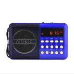 راديو محمول رقمي FM مع شاشة LED وتشغيل MP3.