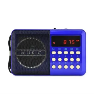 راديو محمول رقمي FM مع شاشة LED وتشغيل MP3.