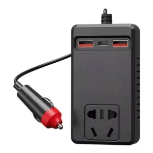 محول كهرباء سيارة 12V إلى 220V مع USB وType-C