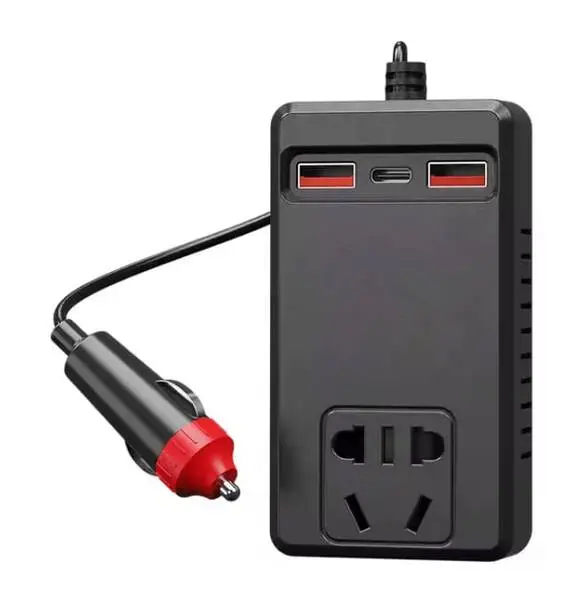 محول كهرباء سيارة 12V إلى 220V مع USB وType-C
